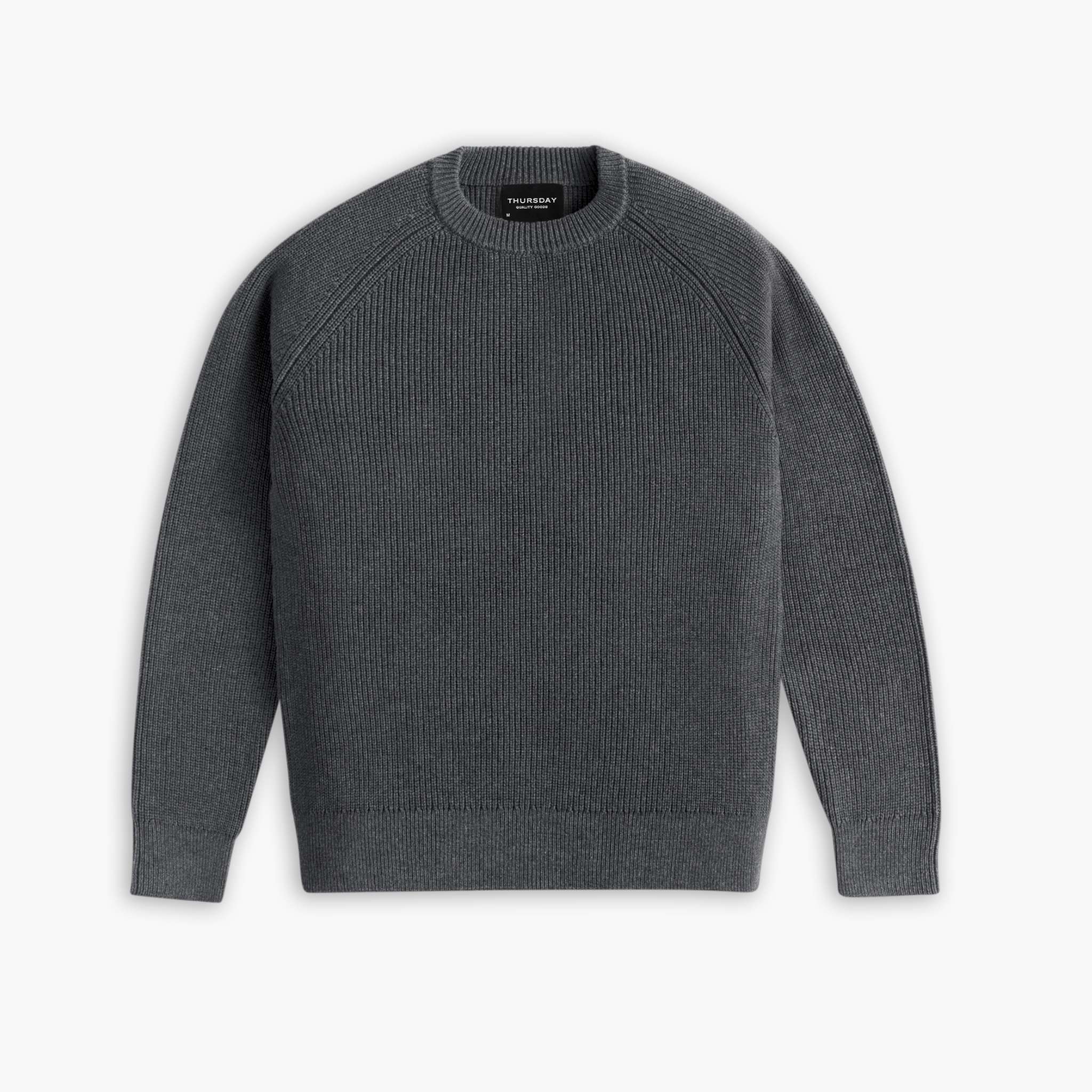 Ribbed Crewneck Sweater | Charcoal