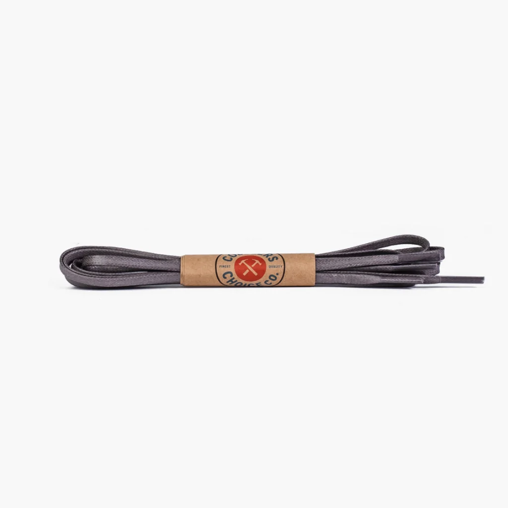 Flat Waxed Cotton Laces | Grey